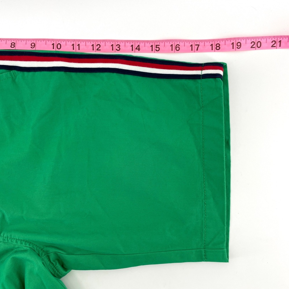 Tommy Hilfiger Mens Side Stripe Green Chino Shorts Size 29 Nautical Preppy - Picture 7 of 10